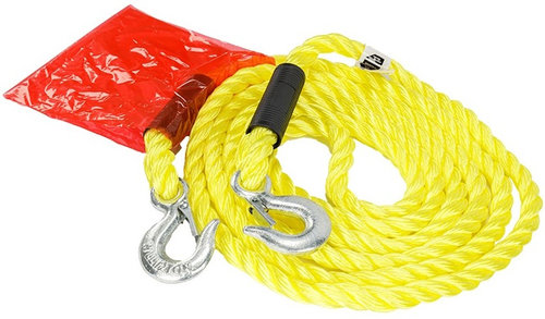 Cablu Funie Tractare Impletit Cu Cârlige 3000Kg 4M Heavy Duty Galben Carmotion 58978