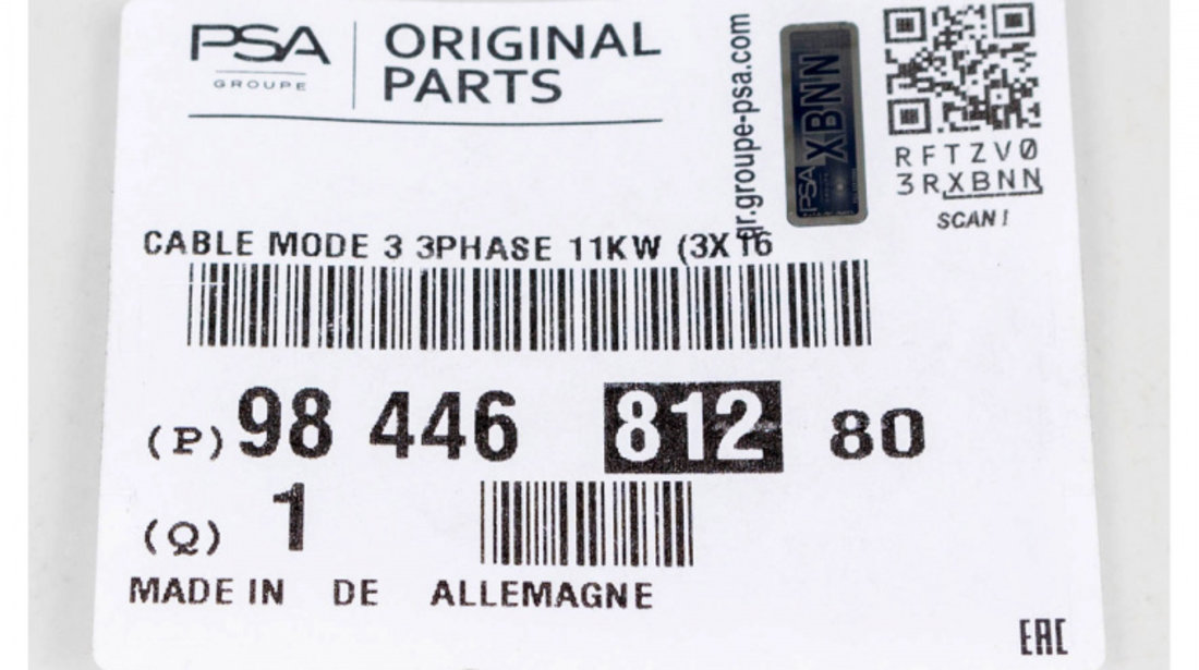 Cablu Incarcare Vehicule Electrice Oe Peugeot Expert 2007→ E-Auto Mode 3 Type 2 6M 9844681280
