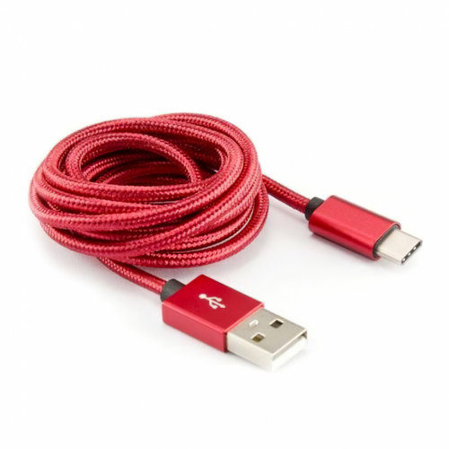 Cablu Incarcator Usb Tip C Textil Rosu 1,5M CAB 105