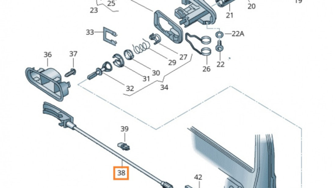 Cablu Maner Deschidere Usa Interior Fata Oe Seat Alhambra 1 2001-2010 7M3837085A