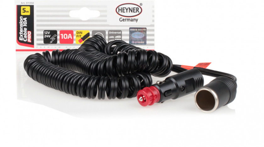 Cablu Prelungitor Spiralat Bricheta Premium Pro 12/24 V 10 A Heyner 511350