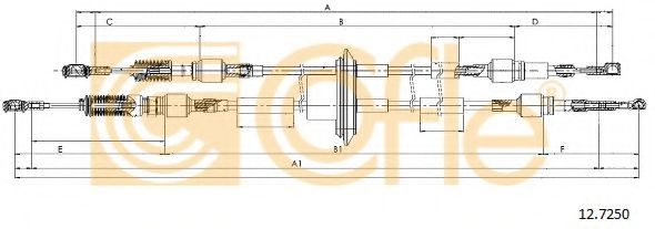 Cablu,transmisie manuala FIAT 500 (312) (2007 - 2016) COFLE 12.7250 piesa NOUA