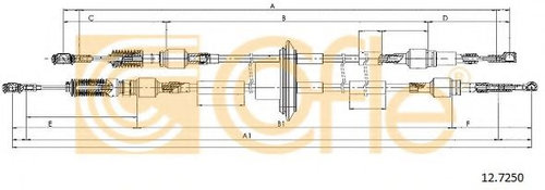 Cablu,transmisie manuala FIAT 500 (312) (2007 - 2016) COFLE 12.7250 piesa NOUA