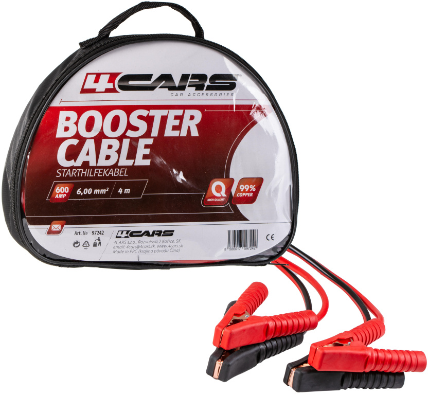 Cabluri Curent Cupru 600A, 6.0MM², 4M 4Cars 97242