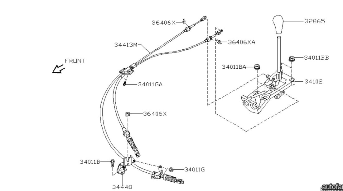 Cabluri timonerie cutie viteza manuala Nissan Almera II NISSAN OE 34413BN703