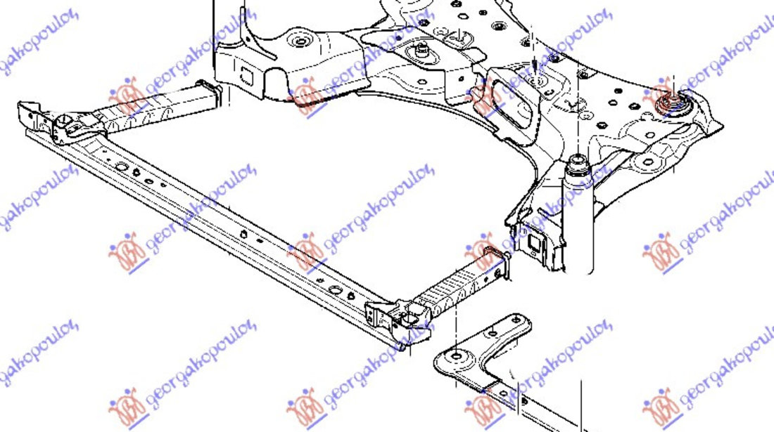 Cadru motor Renault Kangoo 2 2008-2021 NOU (FATA, PARTEA INFERIOARA)