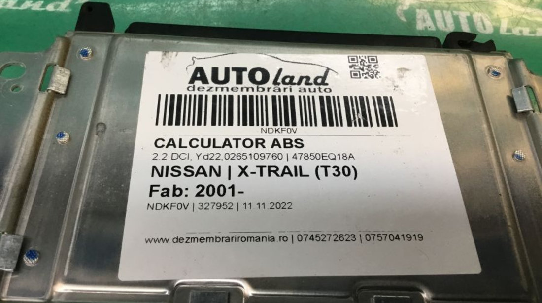 Calculator ABS 47850eq18a 2.2 DCI, Yd22,0265109760 Nissan X-TRAIL T30 2001