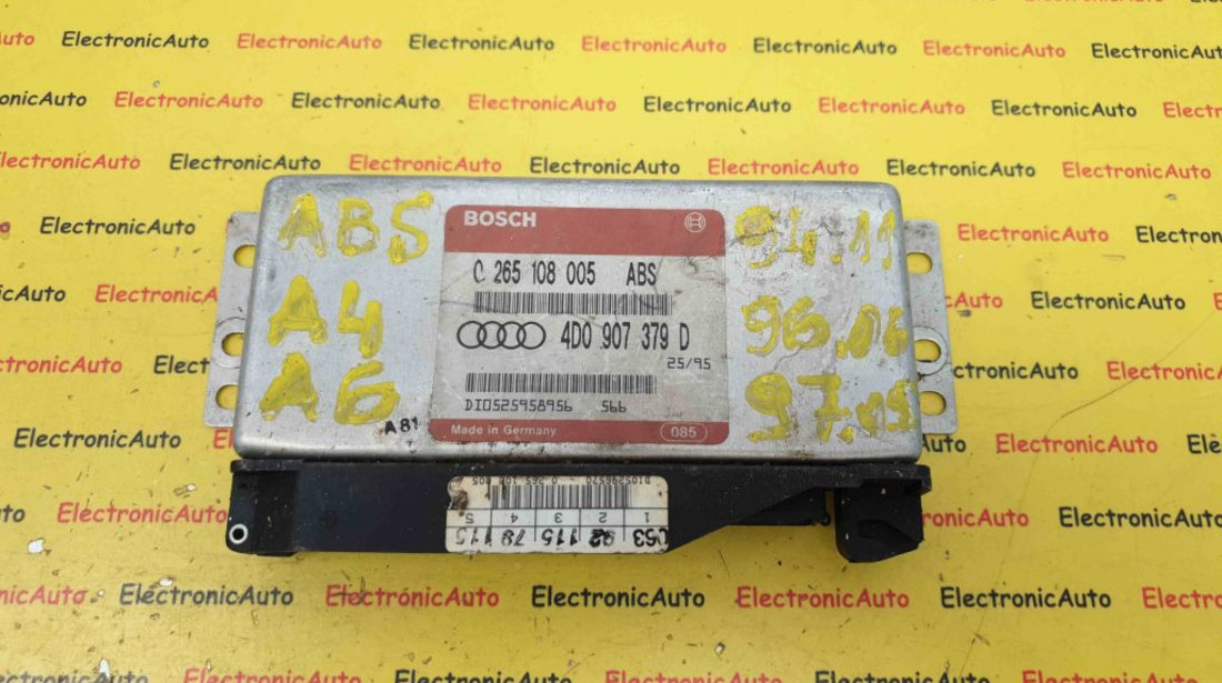 Calculator ABS Audi A4 1.8T, 0265108005, 4D0907379D