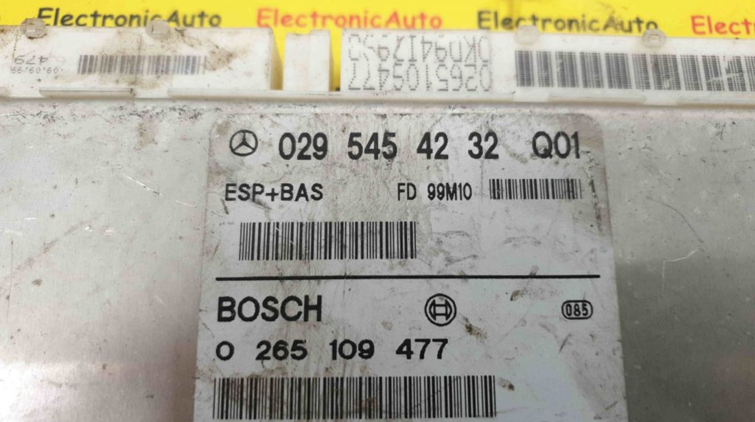 Calculator ABS+ESP Mercedes A-Klasse W168, 0295454232, 0265109477, Q01, Q02
