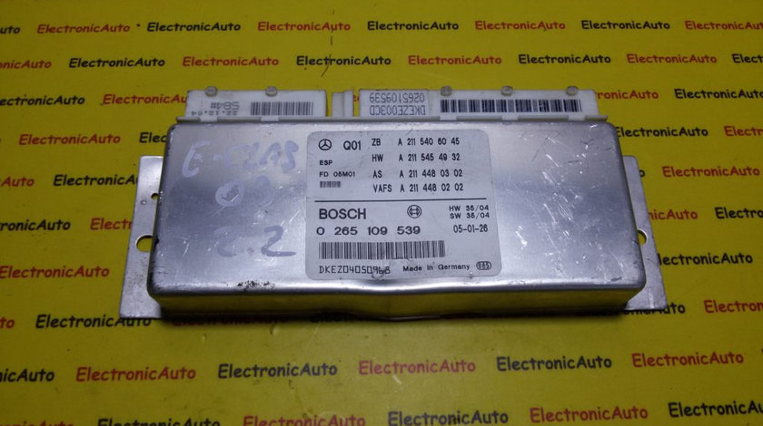 Calculator ABS ESP Mercedes A2115406045, 0265109539