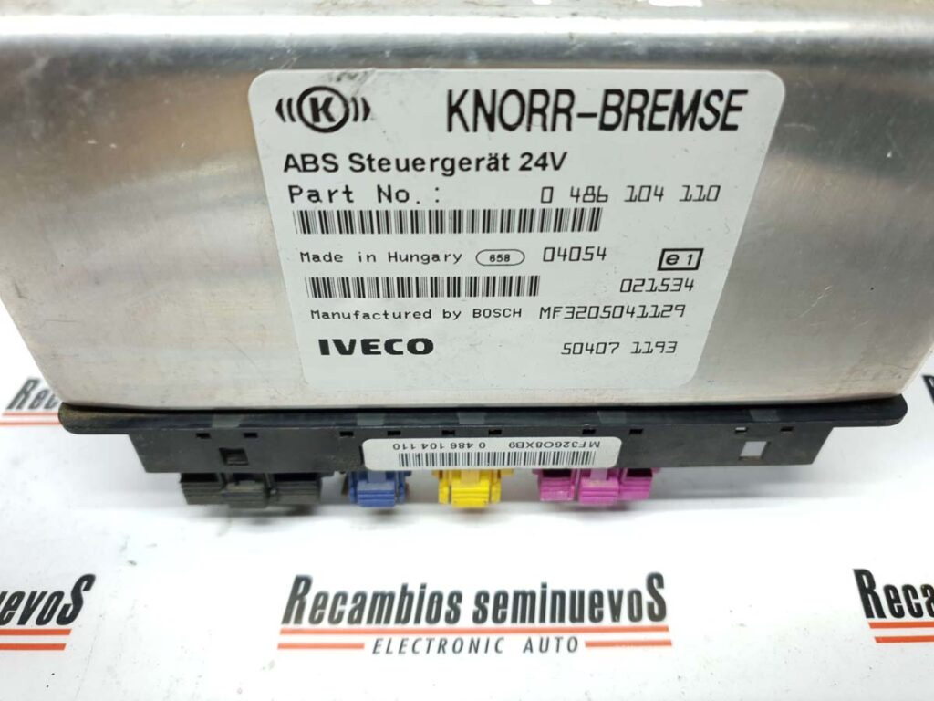 Calculator ABS IVECO IVECO EUROCARGO 0 486 104 110 / 0486104110 / 50407 1193 / 504071193 / 24V0 486 104 110 / 0486104110 / 50407 1193 / 504071193 / 24V