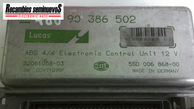 Calculator ABS LUCAS OPEL TIGRA 90 386 502 / 90386502 / 5SD 006 868-00 / 5SD 006 868 00 / 5SD0068680090 386 502 / 90386502 / 5SD 006 868-00 / 5SD 006 868 00 / 5SD00686800