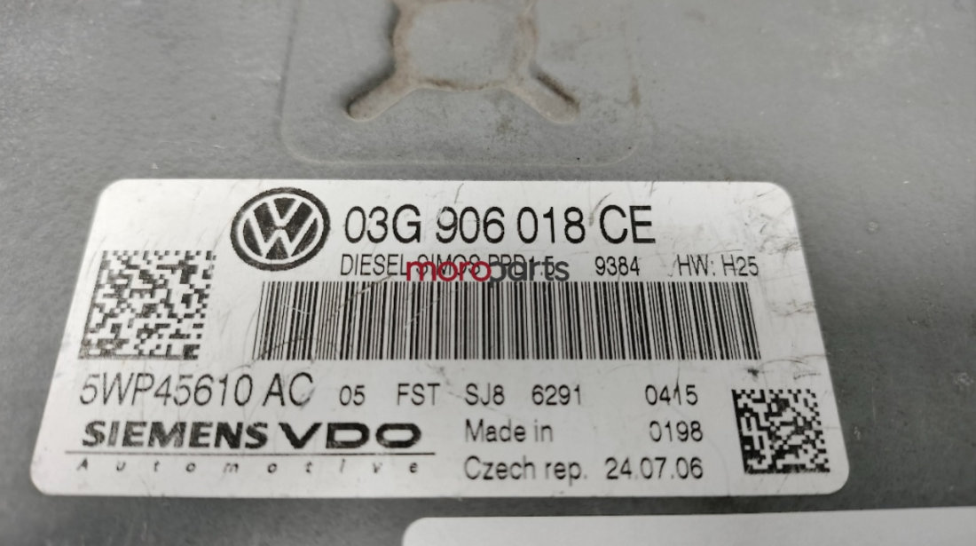 Calculator airbag 03G906018CE Volkswagen Passat 3C 2.0 TDI DSG OEM 03G906018CE