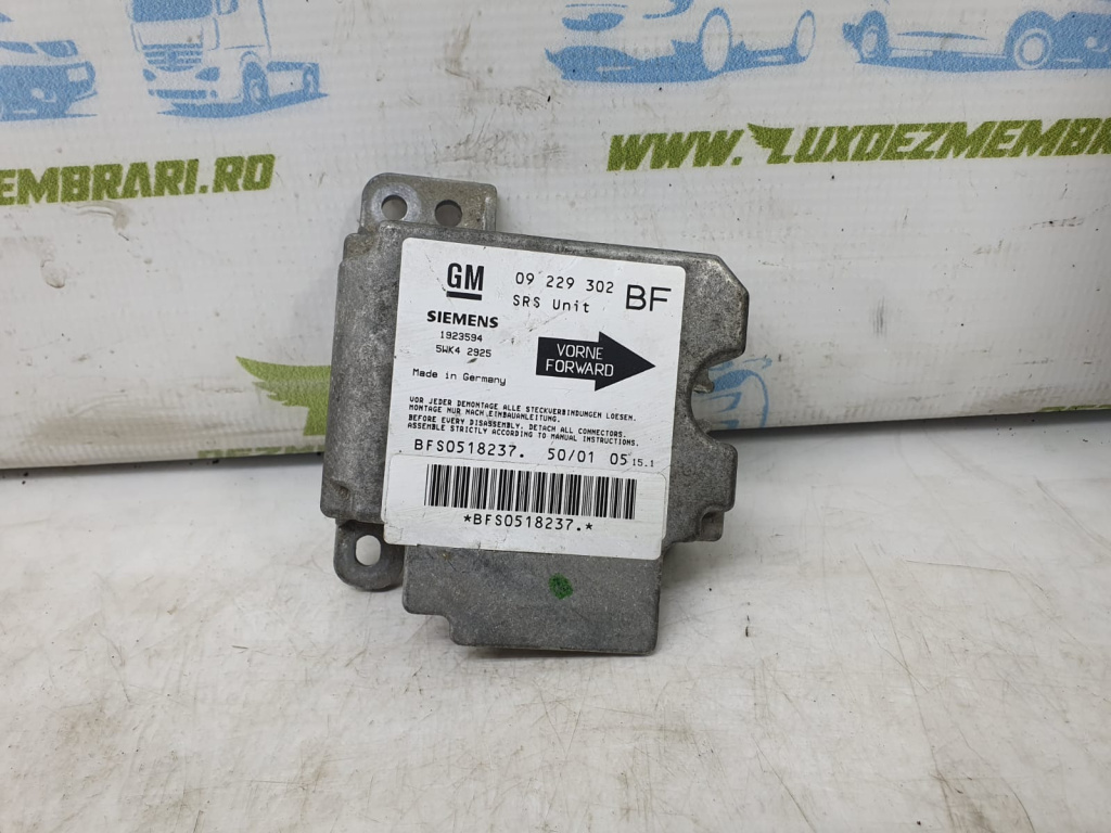 Calculator airbag 09229302 Opel Astra G [1998 - 2009]