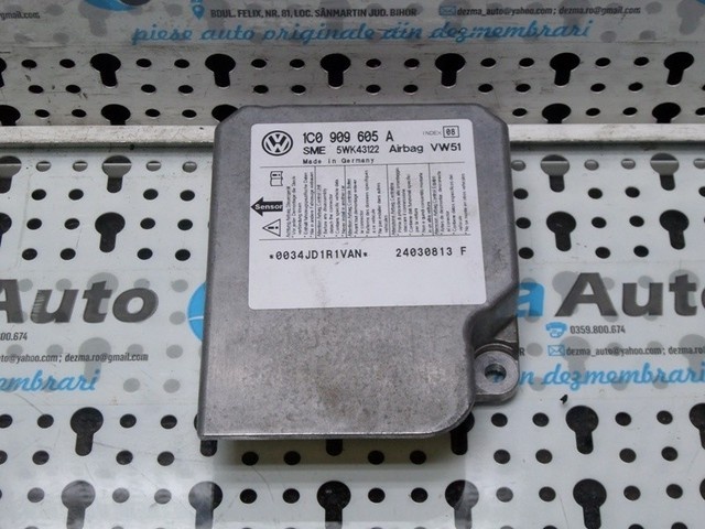 Calculator airbag, 1C0909605A, Vw Bora (1J2) 1.9 tdi (id:191966)
