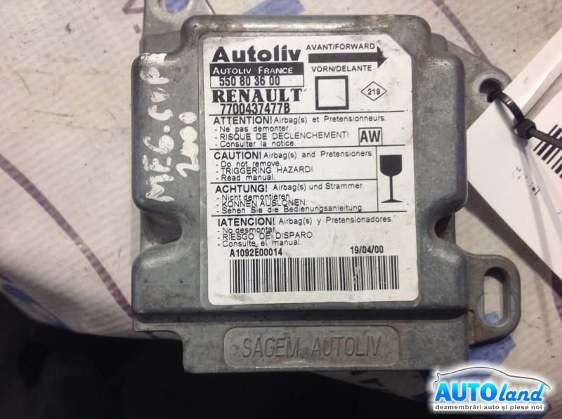 Calculator Airbag 7700437477 Renault MEGANE I BA0/1 1996-2003