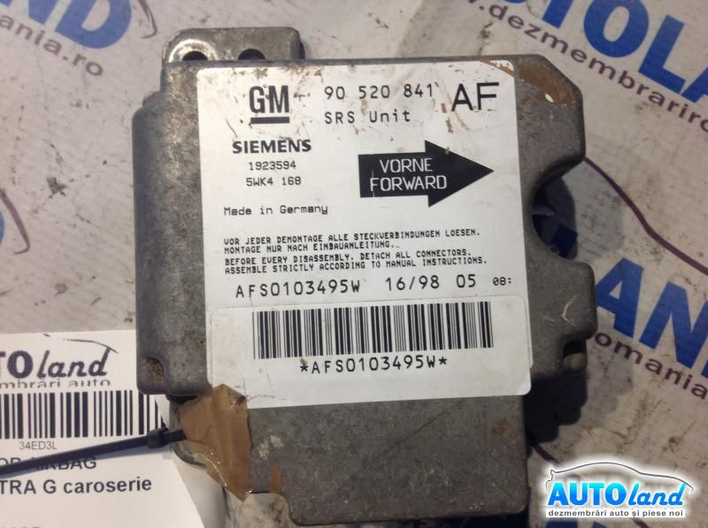 Calculator Airbag 90520841 Opel ASTRA G caroserie F70 1999-2005