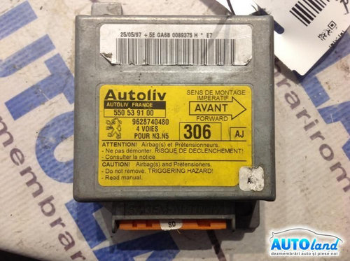 Calculator Airbag 9628740480 Peugeot 306 7B,N3,N5 1994-2001