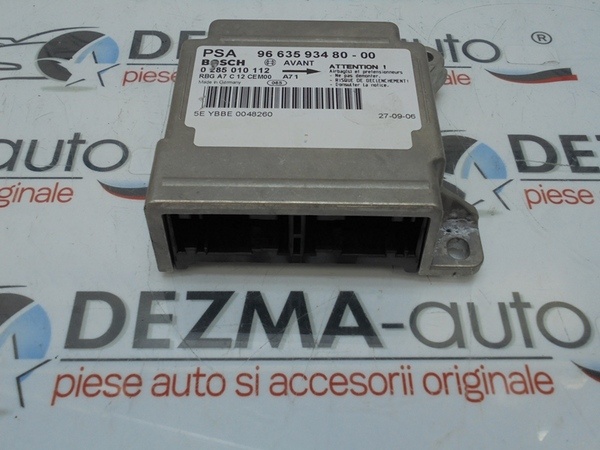 Calculator airbag, 9663593480, Peugeot 207 (WA) 1.6hdi (id:155261)