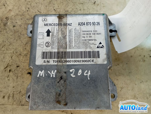 Calculator Airbag A2048709326 Mercedes-Benz C-CLASS W204 2007