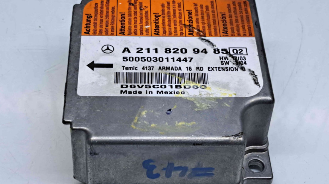 Calculator airbag, A2118209485, Mercedes CLS (C219)
