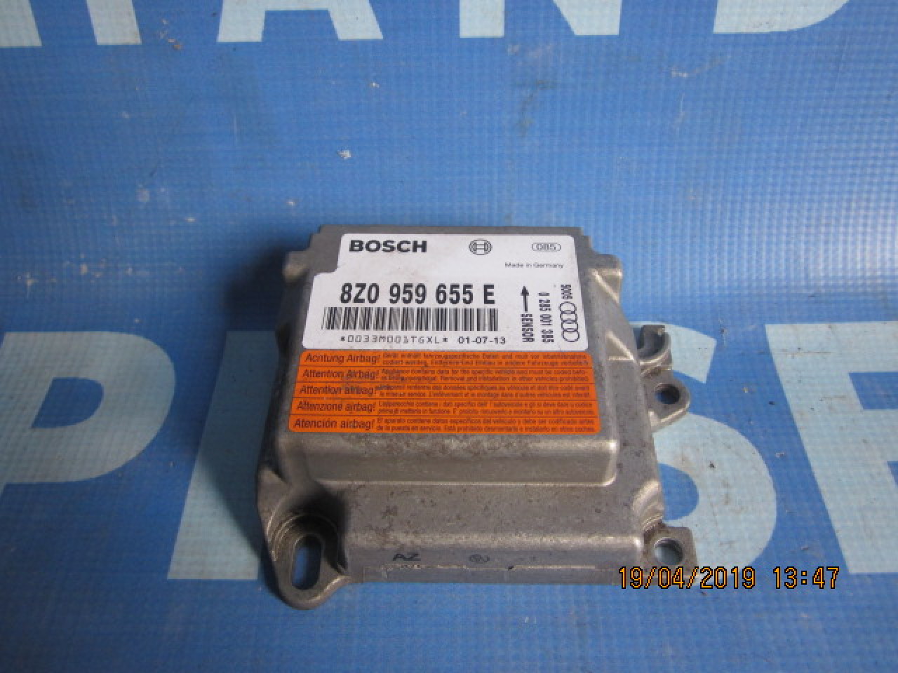 Calculator airbag Audi A2; 8Z0959655E