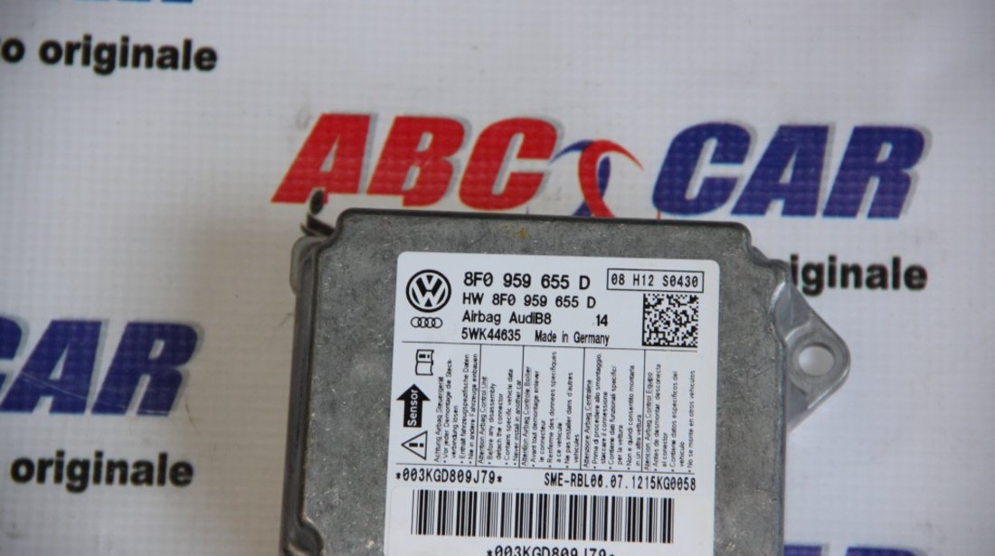 Calculator airbag Audi A5 8F Cabrio cod: 8F0959655D model 2013