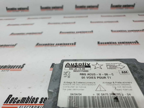 Calculator AIRBAG AUTOLIV PEUGEOT 206 96 522 759 80 / 9652275980 / 602 32 73 00 / 60232730096 522 75...