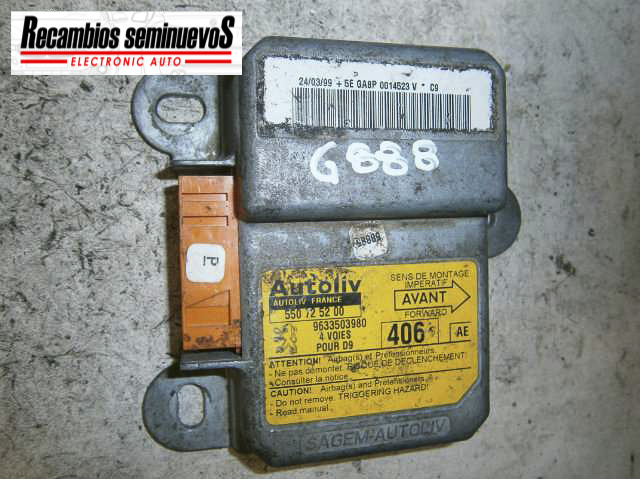 Calculator AIRBAG AUTOLIV PEUGEOT 406 96 335 039 80 / 9633503980 / 550 72 52 00 / 55072520096 335 039 80 / 9633503980 / 550 72 52 00 / 550725200