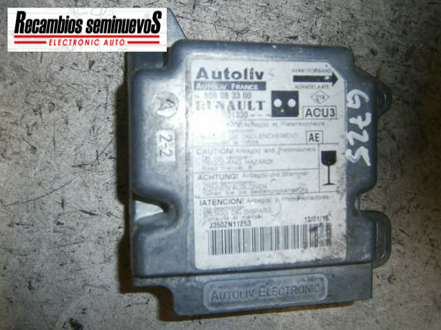 Calculator AIRBAG AUTOLIV RENAULT KANGOO 8200410188 A / 8200410188A / 606 08 33 00 / 6060833008200410188 A / 8200410188A / 606 08 33 00 / 606083300