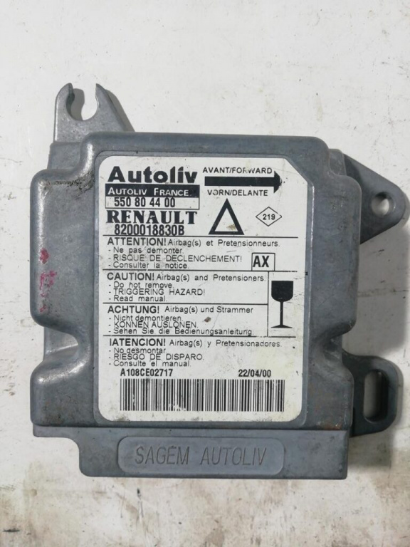 Calculator AIRBAG AUTOLIV RENAULT LAGUNA 8200018830B / 550 80 44 00 / 5508044008200018830B / 550 80 44 00 / 550804400