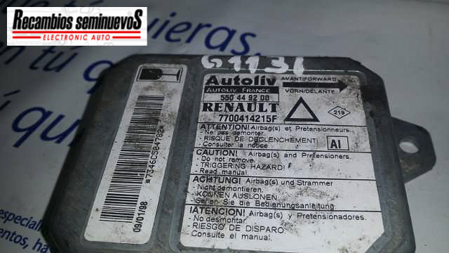 Calculator AIRBAG AUTOLIV RENAULT LAGUNA 7700414215F / 550 44 92 00 / 5504492007700414215F / 550 44 92 00 / 550449200
