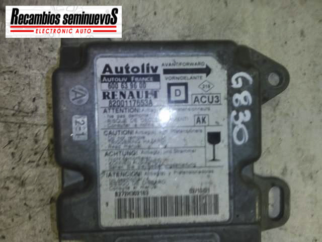 Calculator AIRBAG AUTOLIV RENAULT MEGANE 600 63 96 00 / 600639600 / 8200 117 653 B / 8200117653B600 63 96 00 / 600639600 / 8200 117 653 B / 8200117653B