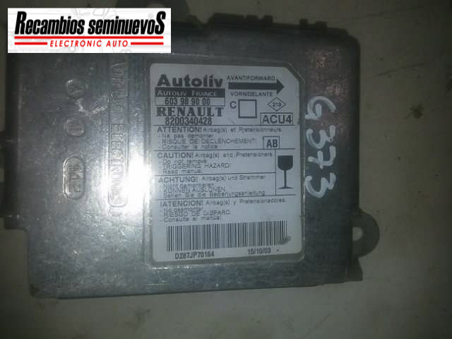 Calculator AIRBAG AUTOLIV RENAULT MEGANE 8200340428 / 603 98 90 00 / 6039890008200340428 / 603 98 90 00 / 603989000