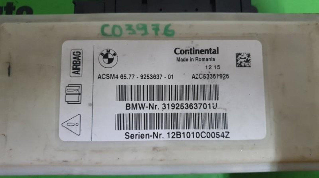 Calculator airbag BMW Seria 5 (2010->) [F11] 9253637