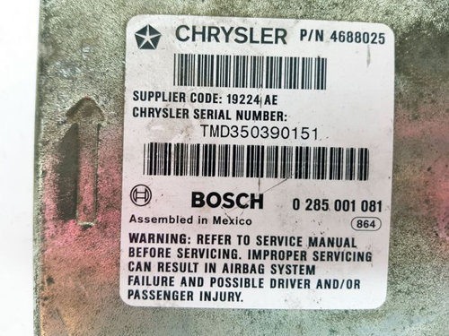 Calculator AIRBAG BOSCH CHRYSLER VOYAGER 0 285 001 081 / 0285001081 / 19224 AE / 19224AE0 285 001 08...