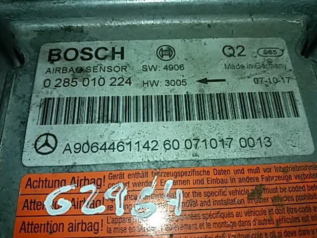 Calculator AIRBAG BOSCH MERCEDES-BENZ SPRINTER 0 285 010 224 / 0285010224 / A90644611420 285 010 224 / 0285010224 / A9064461142