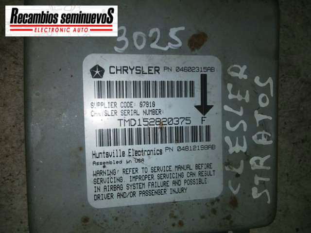 Calculator AIRBAG CHRYSLER CHRYSLER STRATUS 0 460 231 5AB / 04602315AB / 0 481 219 8AB / 04812198AB0 460 231 5AB / 04602315AB / 0 481 219 8AB / 04812198AB