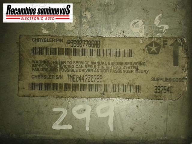 Calculator AIRBAG CHRYSLER JEEP GRAND CHEROKEE P56007706 AB / P56007706AB / 39754CP56007706 AB / P56007706AB / 39754C
