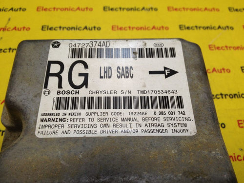 Calculator Airbag Chrysler Voyager, 0285001742, 04727374AD