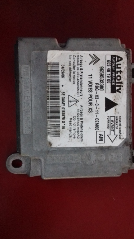 Calculator AIRBAG CITROEN C5 9659532380 / 603 48 19 00 / 603481900 / AM9659532380 / 603 48 19 00 / 603481900 / AM