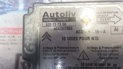Calculator AIRBAG CITROEN XSARA 600237300 / 96 429 278 80 / 9642927880600237300 / 96 429 278 80 / 96...