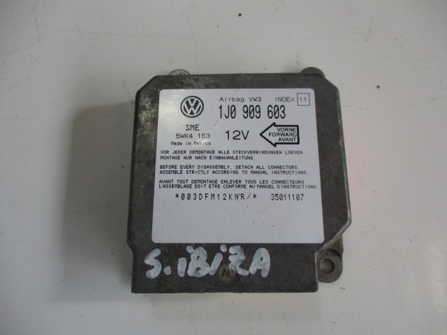 CALCULATOR AIRBAG COD 1J0909603 SEAT IBIZA 2 6K2 FAB. 1999 - 2002 ⭐⭐⭐⭐⭐