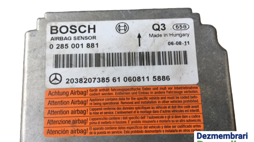 Calculator airbag Cod: 2038207385 Mercedes-Benz C-Class W203/S203/CL203 [facelift] [2004 - 2007] Sedan 4-usi C 180 Kompressor MT (143 hp)