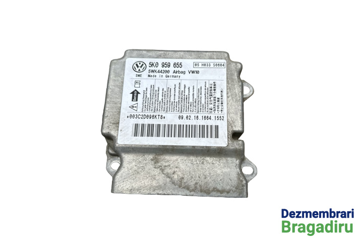 Calculator airbag Cod: 5K0959655 Volkswagen VW Golf 6 [2008 - 2015] Hatchback 5-usi 2.0 TDI MT (110 hp) Cod motor CBDC Cod culoare LB9A