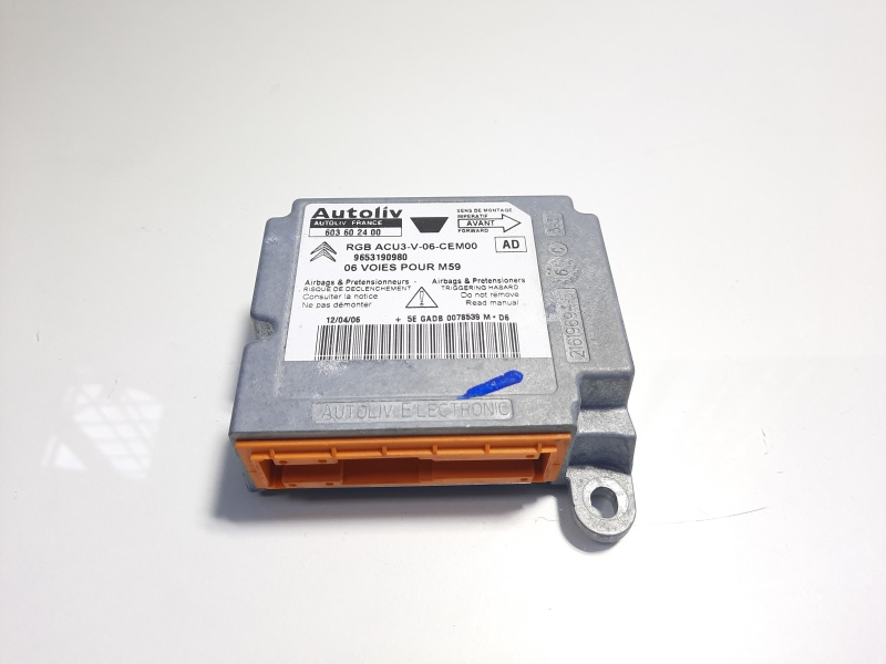 Calculator airbag, cod 9653190980, Citroen Berlingo 1, 1.6 hdi, id:121123