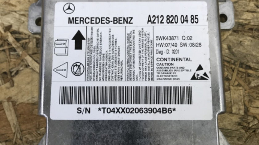 Calculator airbag E Class W212 250 CDI sedan 2009 (A2128200485)