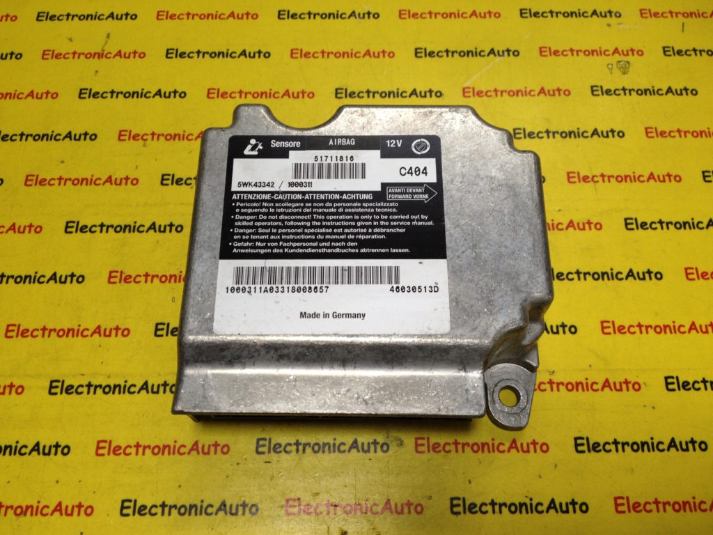 Calculator Airbag Fiat Stilo, 51711816, 5WK43342, C404 ,