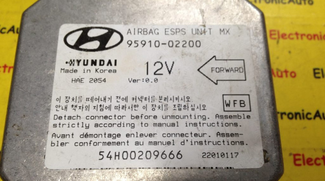 Calculator Airbag Hyundai, 9591002200