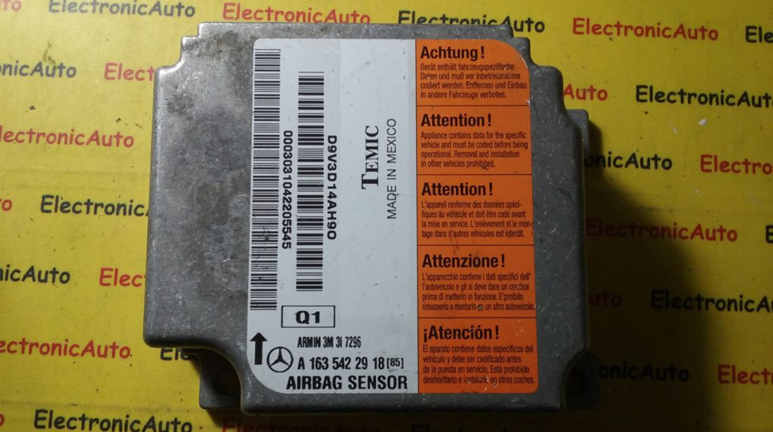 Calculator airbag Mercedes A1635422918, A 163 542 29 18